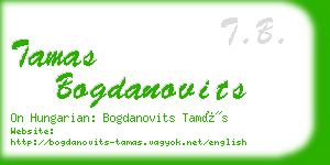 tamas bogdanovits business card